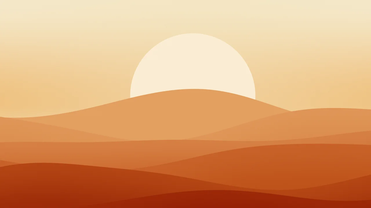 Autumn Minimalist Sunset Hills desktop wallpaper in 4K
