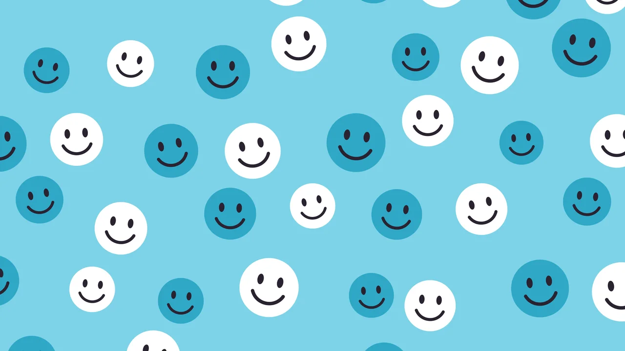 Beach Smiley Face Pattern desktop wallpaper in 4K