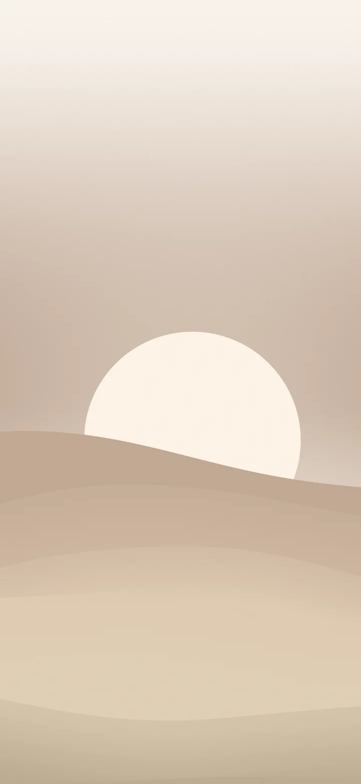 Beige and Brown Minimalist Sunset Hills wallpaper for iPhone and Android