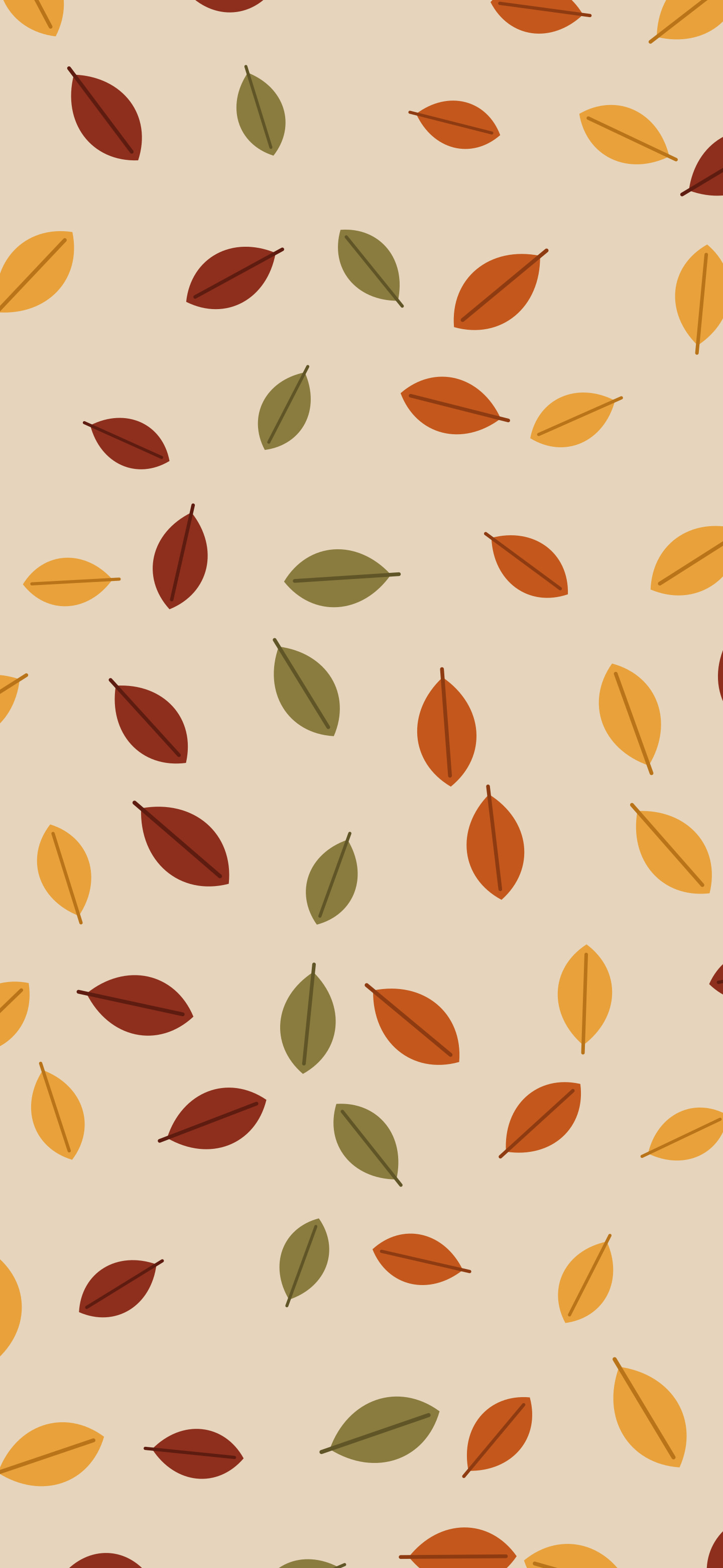 Beige Autumn Leaves Pattern wallpaper for iPhone and Android