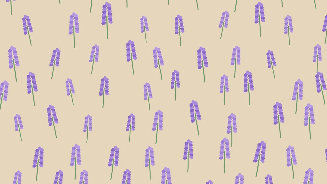 Beige Lavender Sprig Pattern desktop wallpaper in 4K