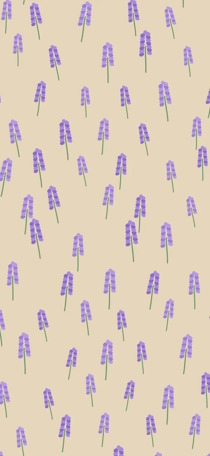 Beige Lavender Sprig Pattern wallpaper for iPhone and Android