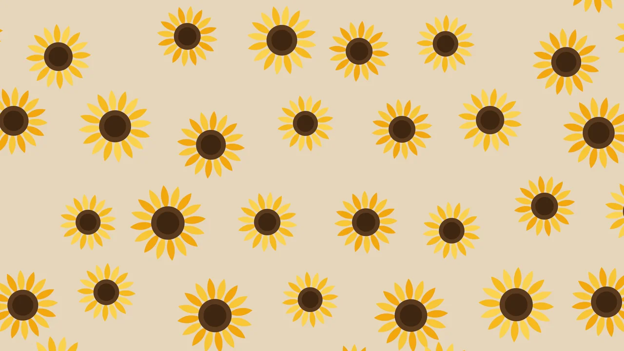 Beige Sunflower Pattern desktop wallpaper in 4K
