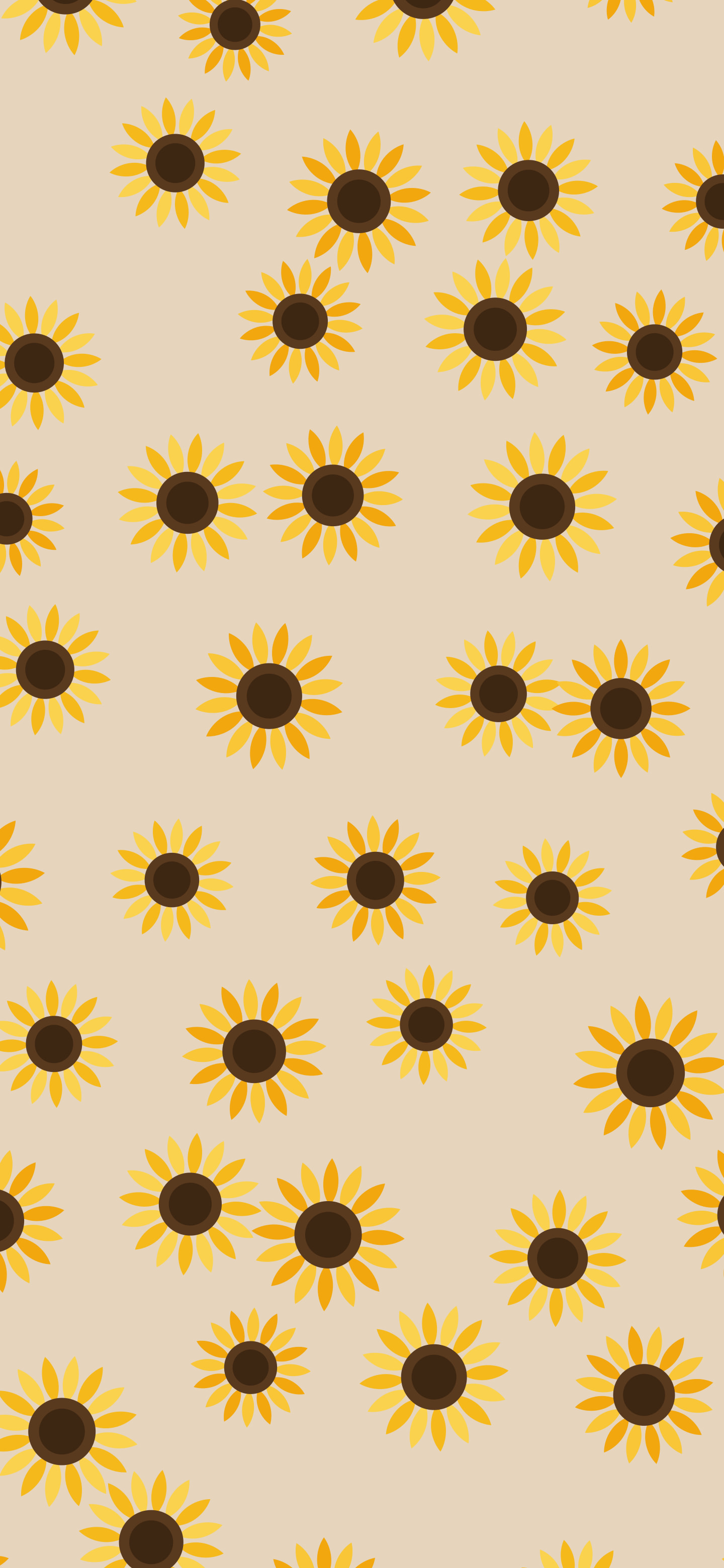 Beige Sunflower Pattern wallpaper for iPhone and Android