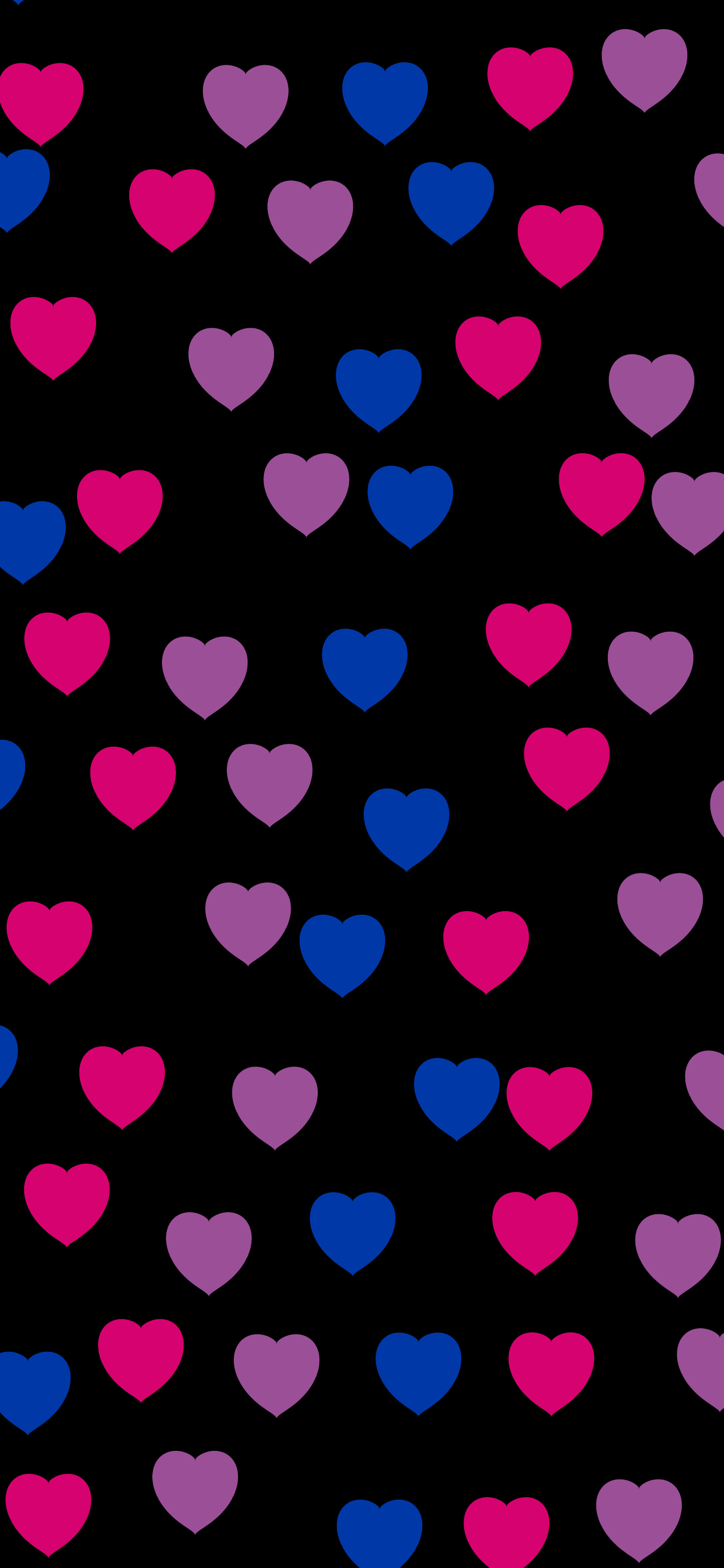 Bisexual Pride Heart Pattern wallpaper for iPhone and Android