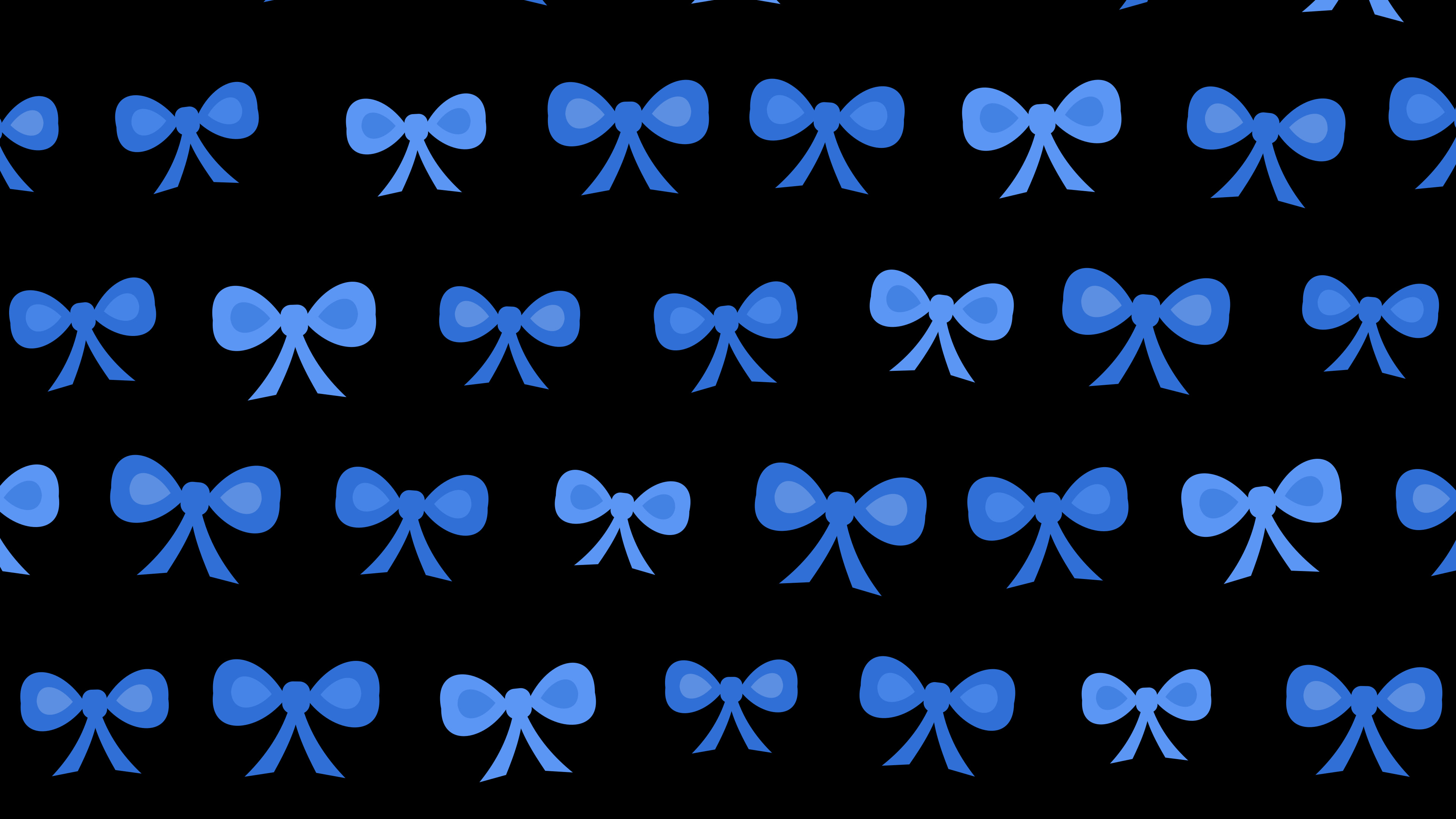 Black and Blue Bow Pattern desktop wallpaper in 4K