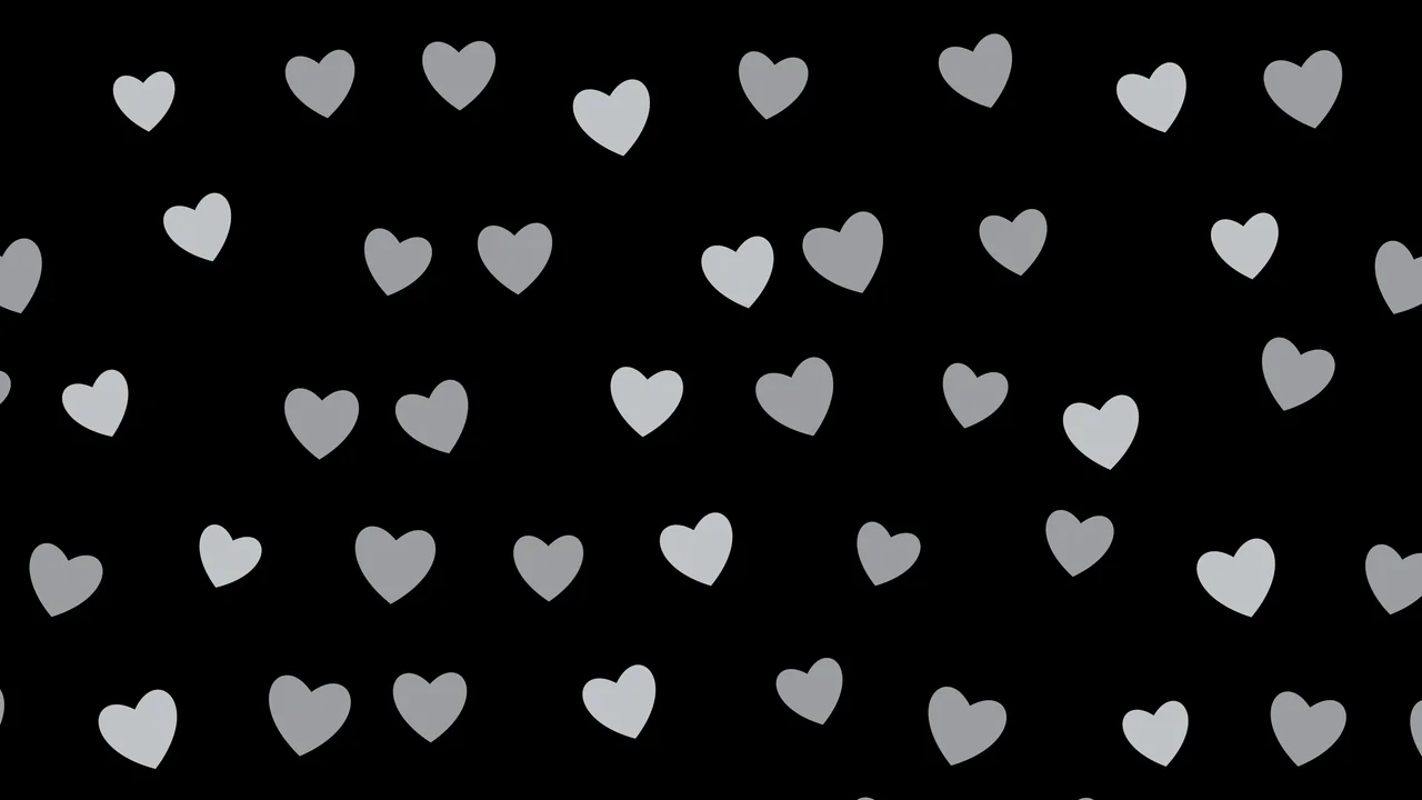 Black and Gray Heart Pattern desktop wallpaper in 4K