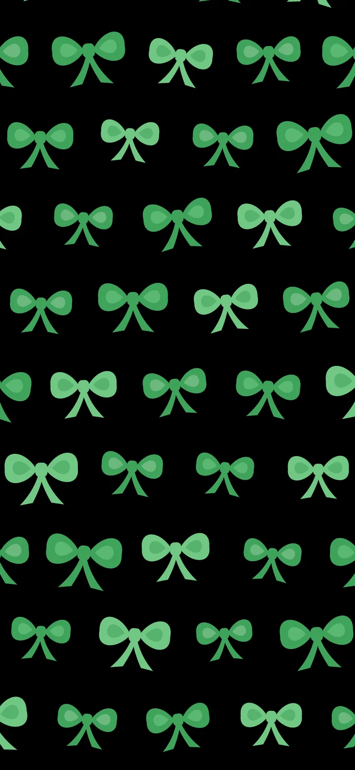 Black and Green Bow Pattern wallpaper for iPhone and Android