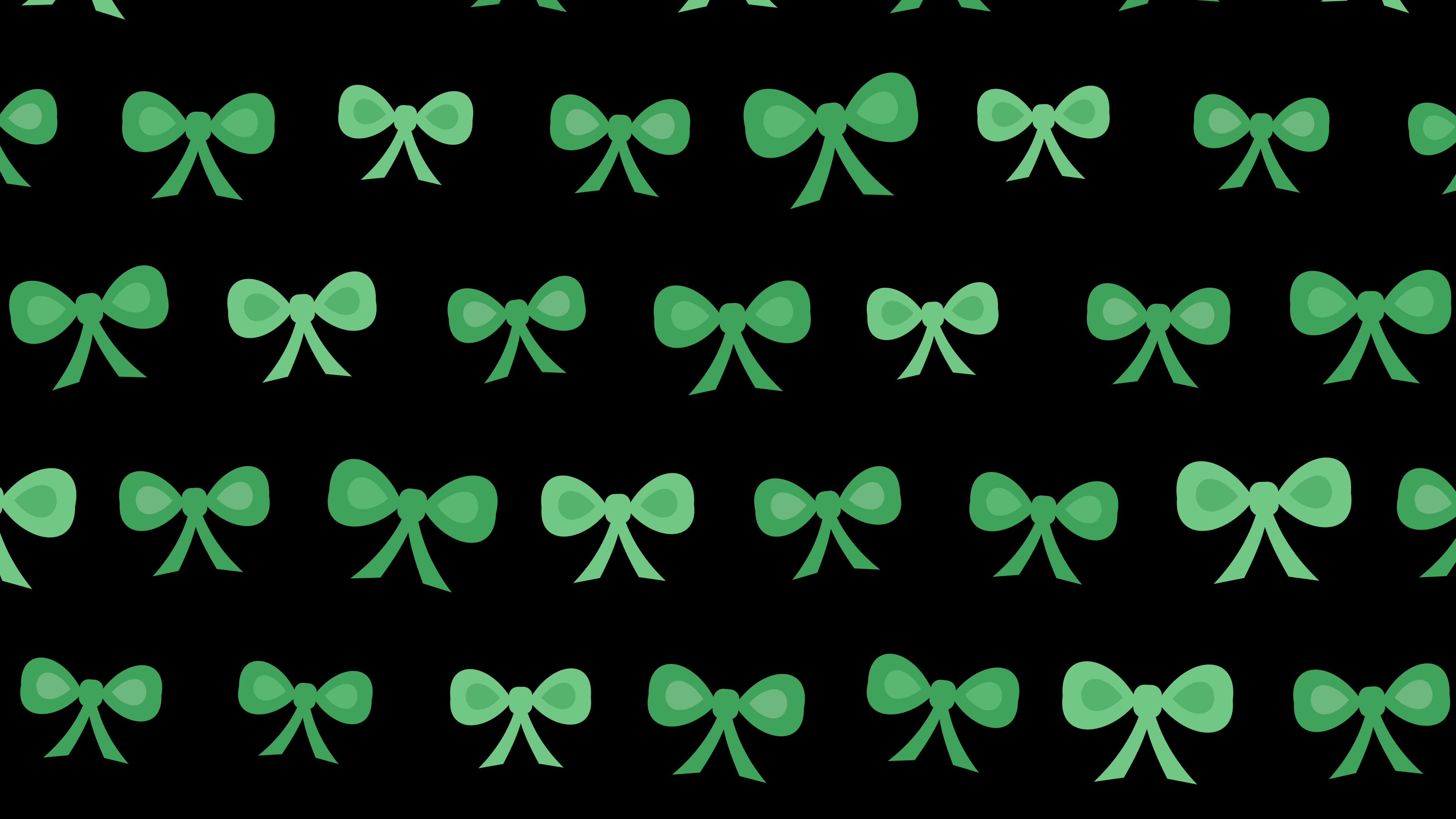 Black and Green Bow Pattern desktop wallpaper in 4K
