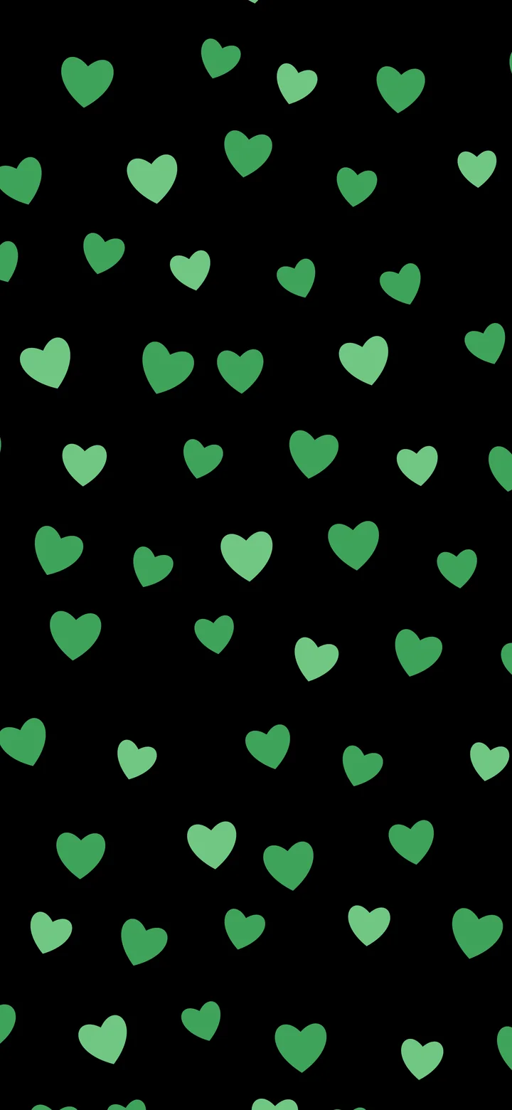 Black and Green Heart Pattern wallpaper for iPhone and Android