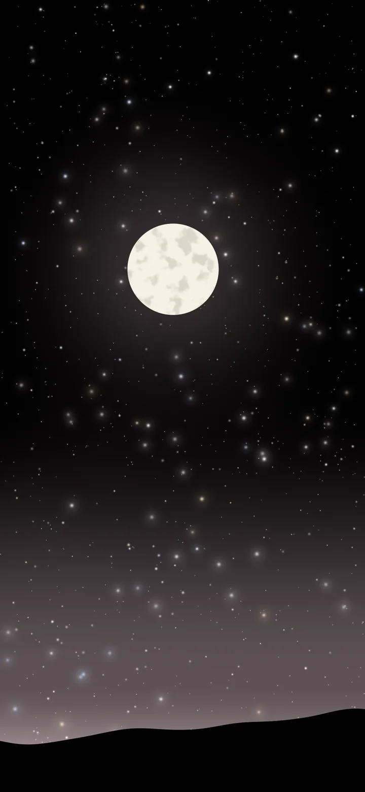 Black and Ivory Moon and Stars Night Sky wallpaper for iPhone and Android
