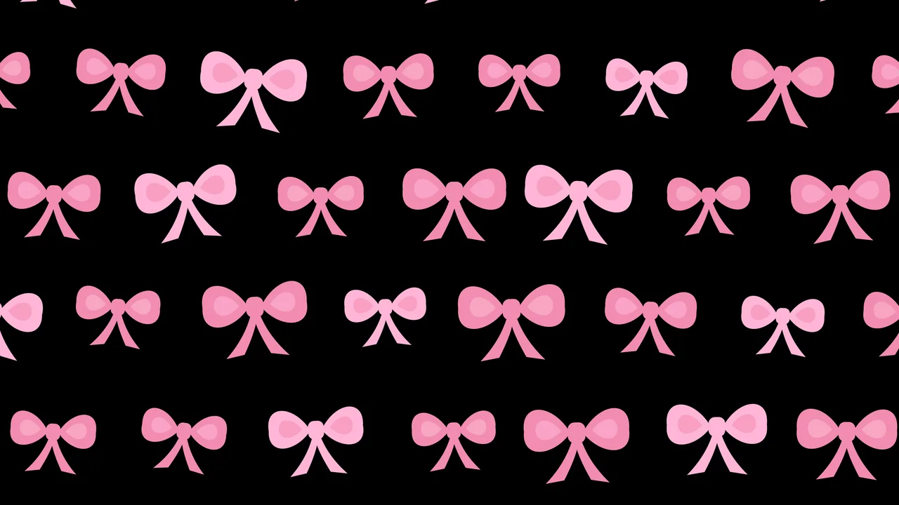 Black and Pink Bow Pattern desktop wallpaper in 4K