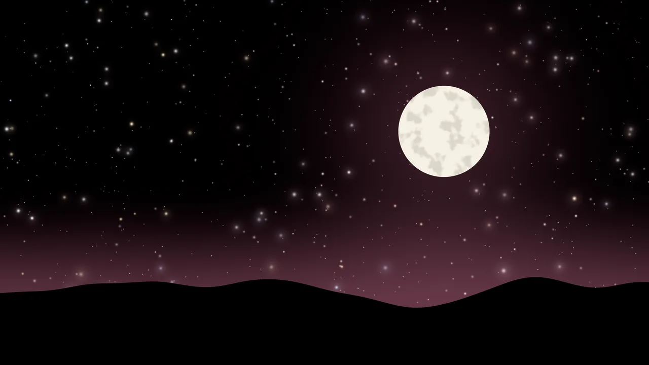 Black and Pink Moon and Stars Night Sky desktop wallpaper in 4K