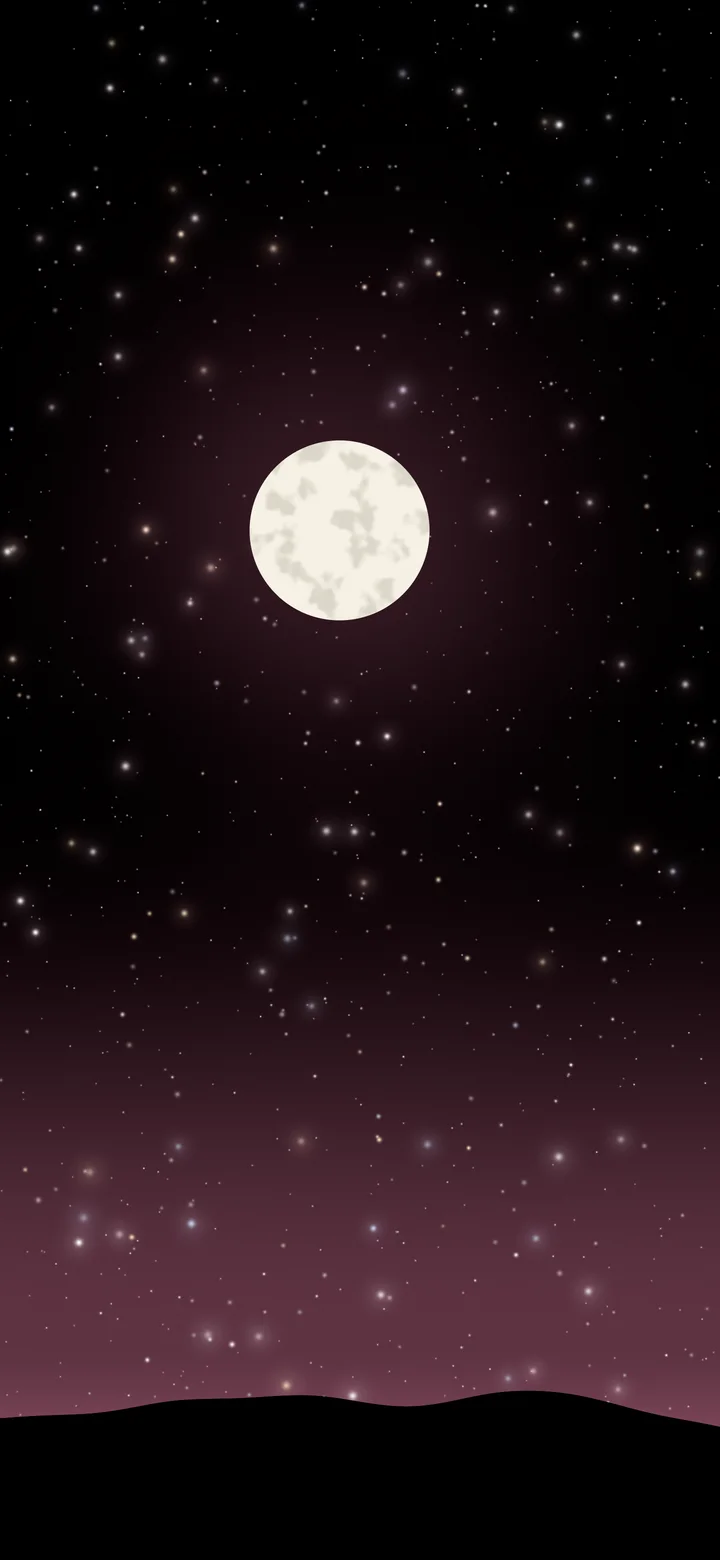 Black and Pink Moon and Stars Night Sky wallpaper for iPhone and Android