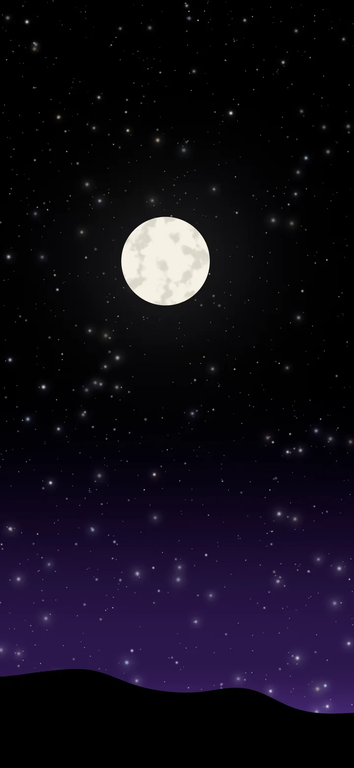 Black and Purple Moon and Stars Night Sky wallpaper for iPhone and Android