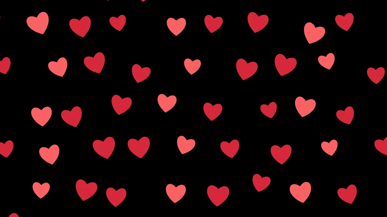 Black and Red Heart Pattern desktop wallpaper in 4K