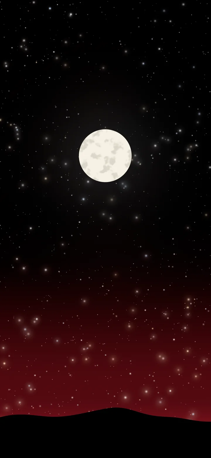 Black and Red Moon and Stars Night Sky wallpaper for iPhone and Android