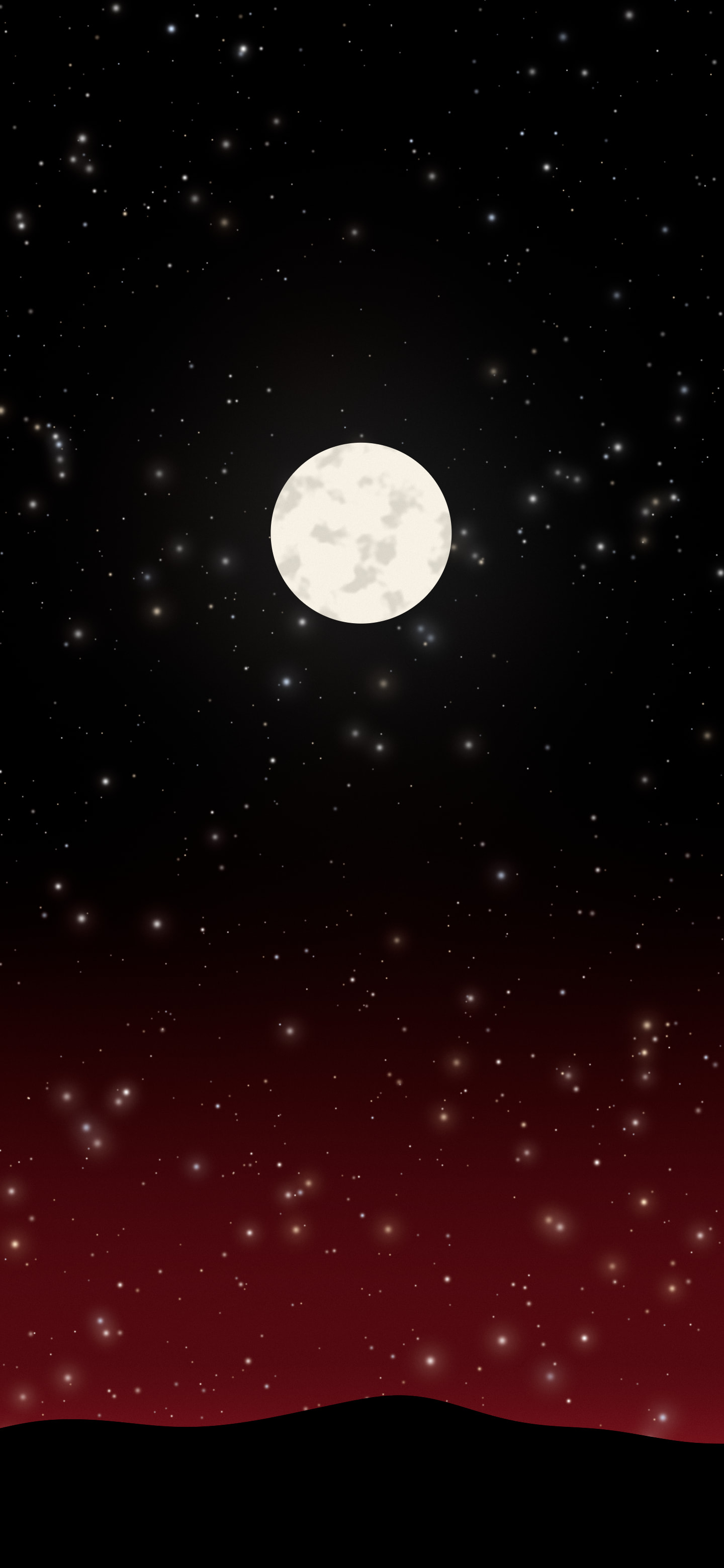 Black and Red Moon and Stars Night Sky wallpaper for iPhone and Android