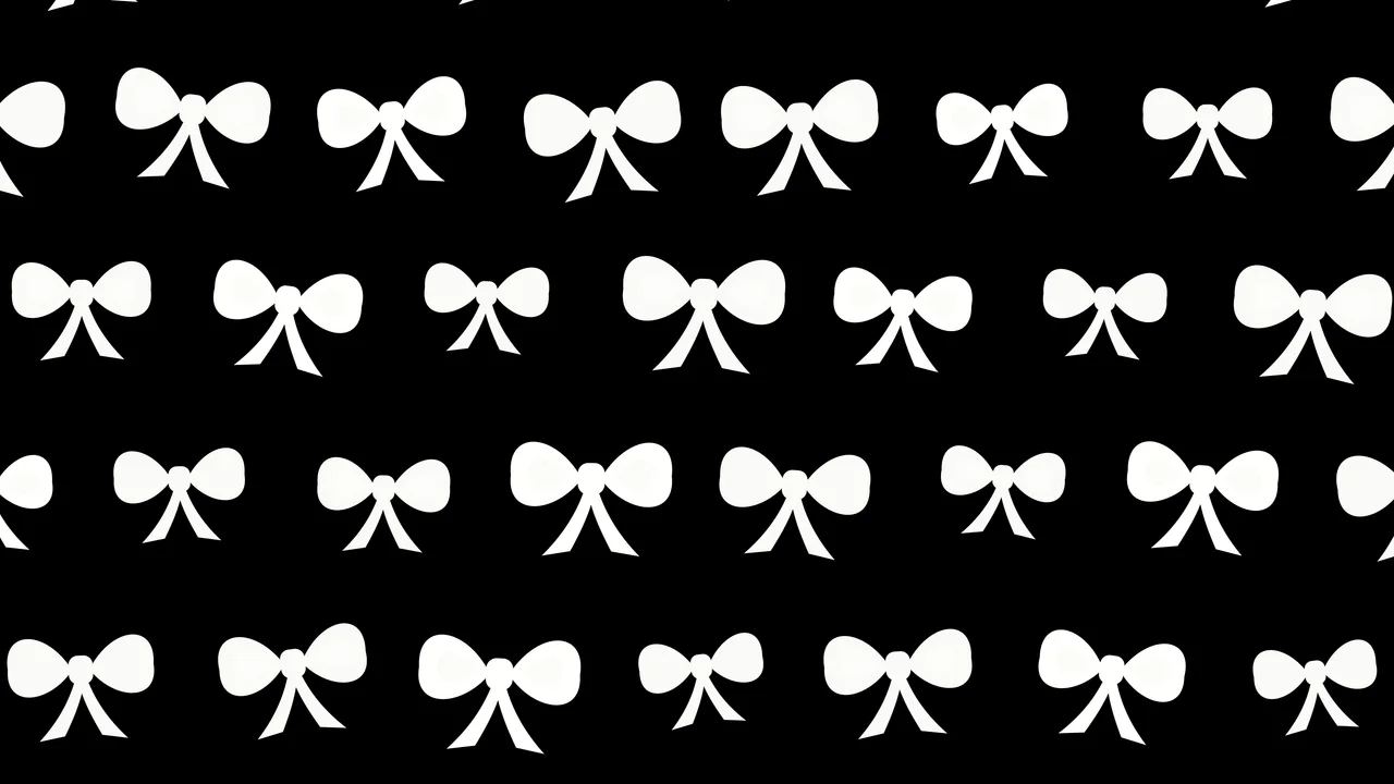 Black and White Bow Pattern desktop wallpaper in 4K