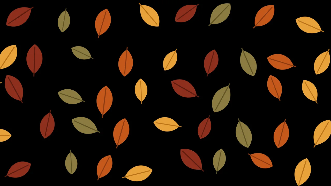 Black Autumn Leaves Pattern desktop wallpaper in 4K