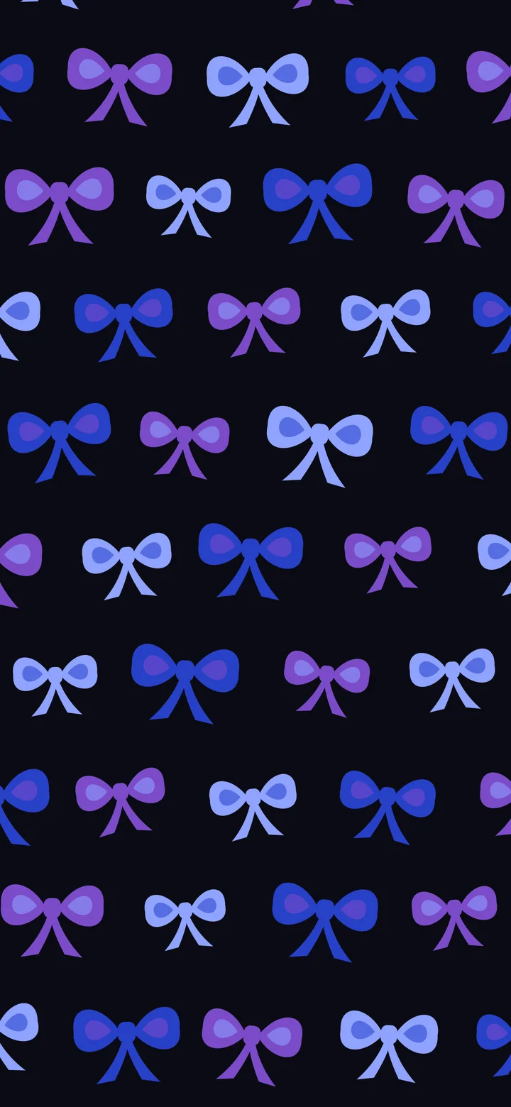 Black, Blue and Purple Bow Pattern wallpaper for iPhone and Android