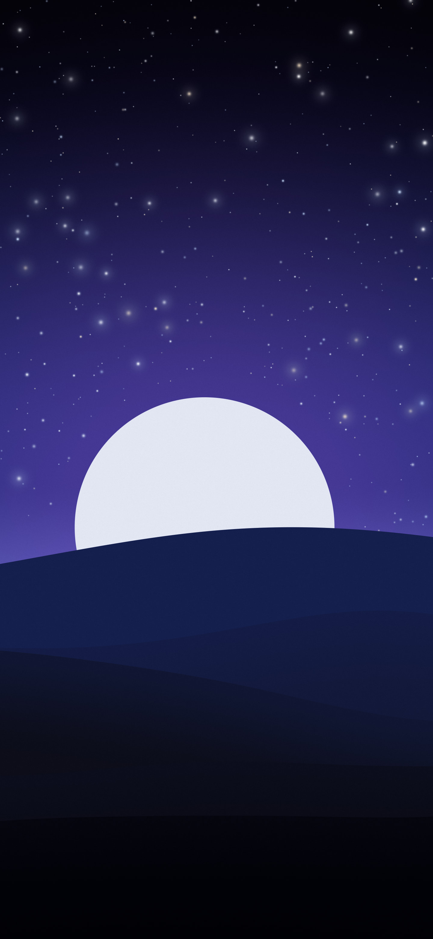 Black, Blue and Purple Minimalist Sunset Hills wallpaper for iPhone and Android