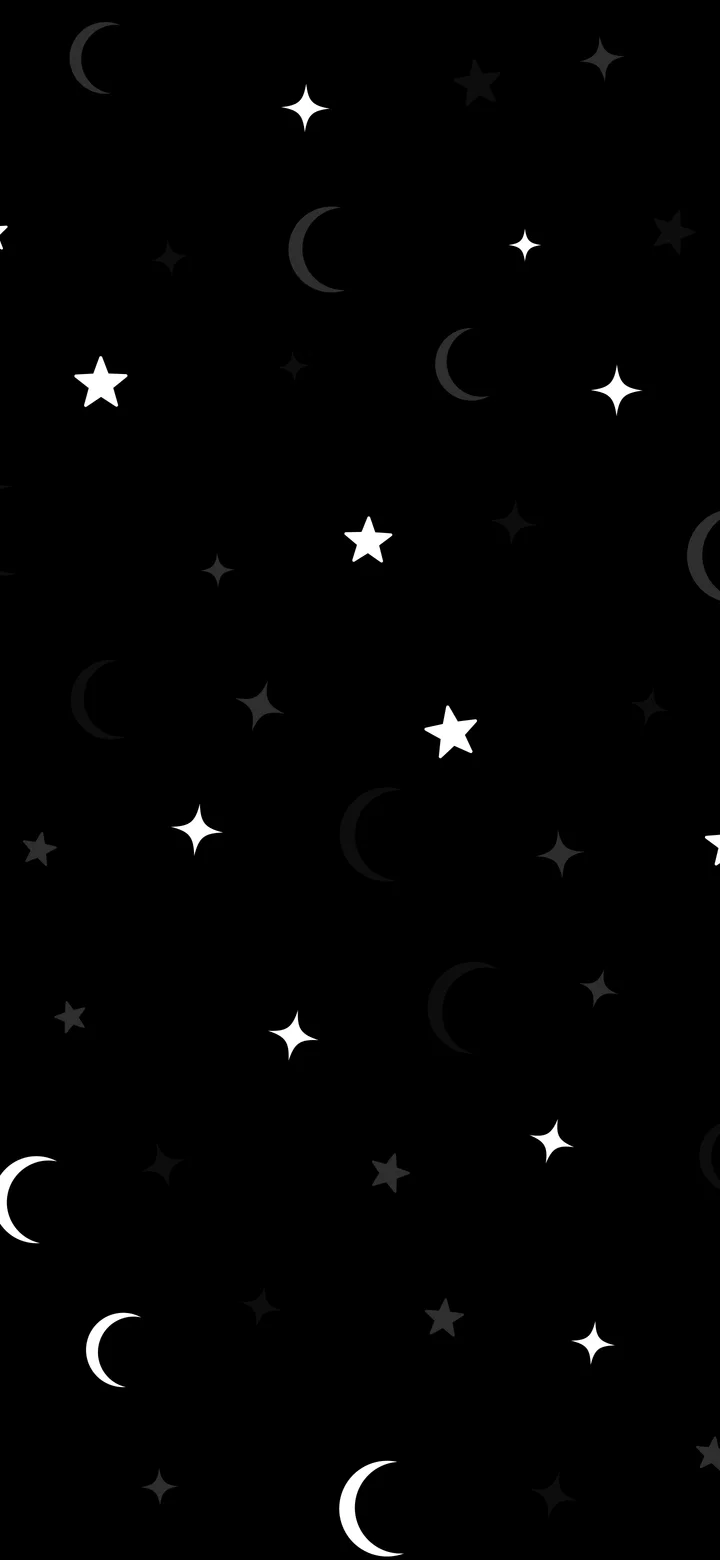 Black Moon and Stars Pattern wallpaper for iPhone and Android