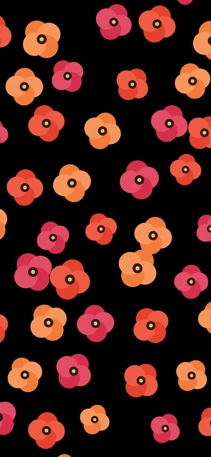 Black Poppy Flower Pattern wallpaper for iPhone and Android