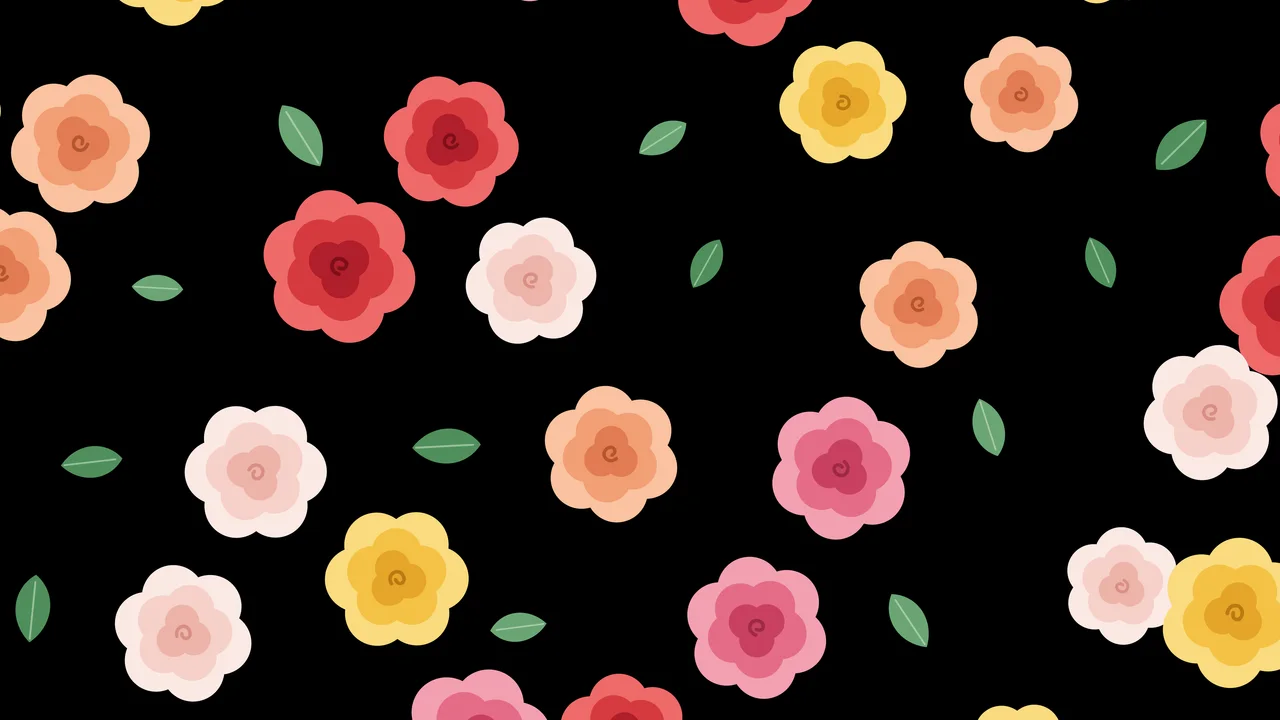 Black Rose Pattern desktop wallpaper in 4K