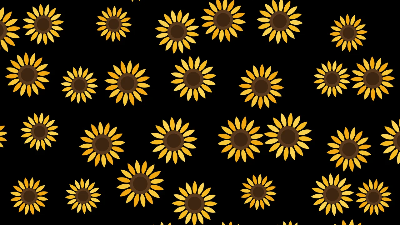Black Sunflower Pattern desktop wallpaper in 4K