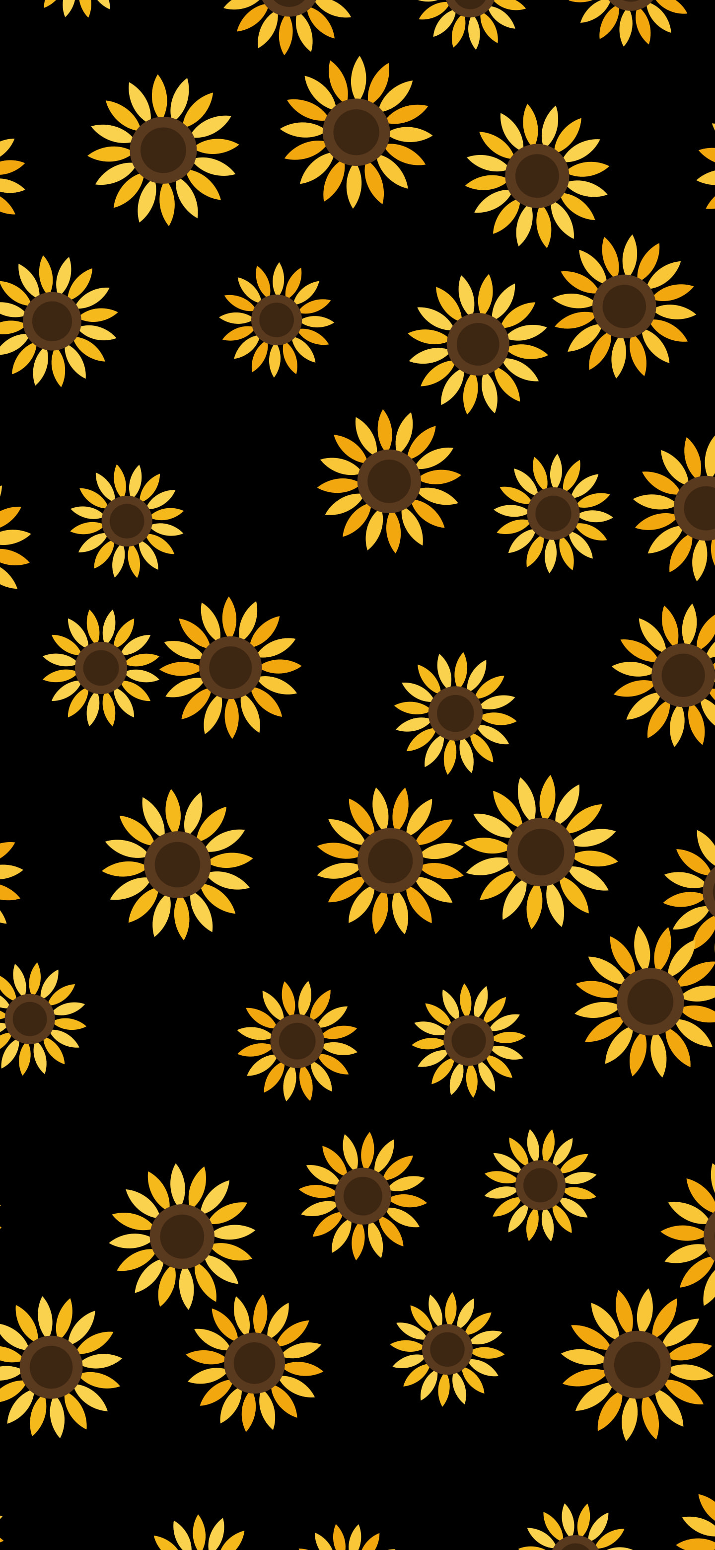 Black Sunflower Pattern wallpaper for iPhone and Android