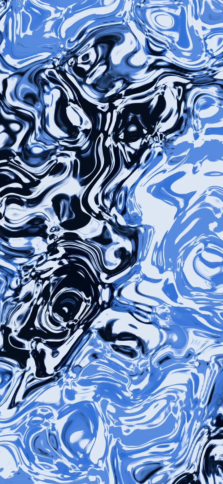 Blue and Black Liquid Marble wallpaper for iPhone and Android
