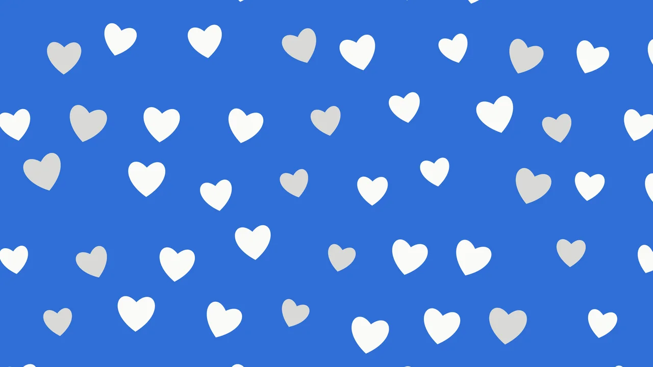 Blue and White Heart Pattern desktop wallpaper in 4K