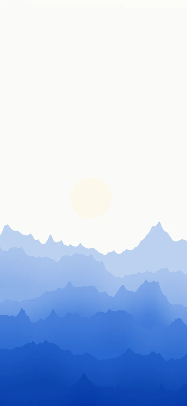 Blue and White Minimalist Mountain Landscape wallpaper for iPhone and Android