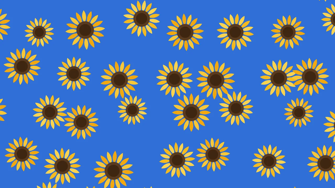 Blue Sunflower Pattern desktop wallpaper in 4K