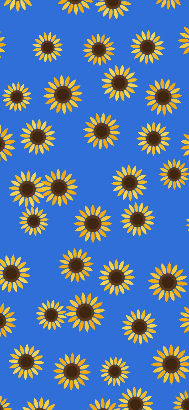 Blue Sunflower Pattern wallpaper for iPhone and Android