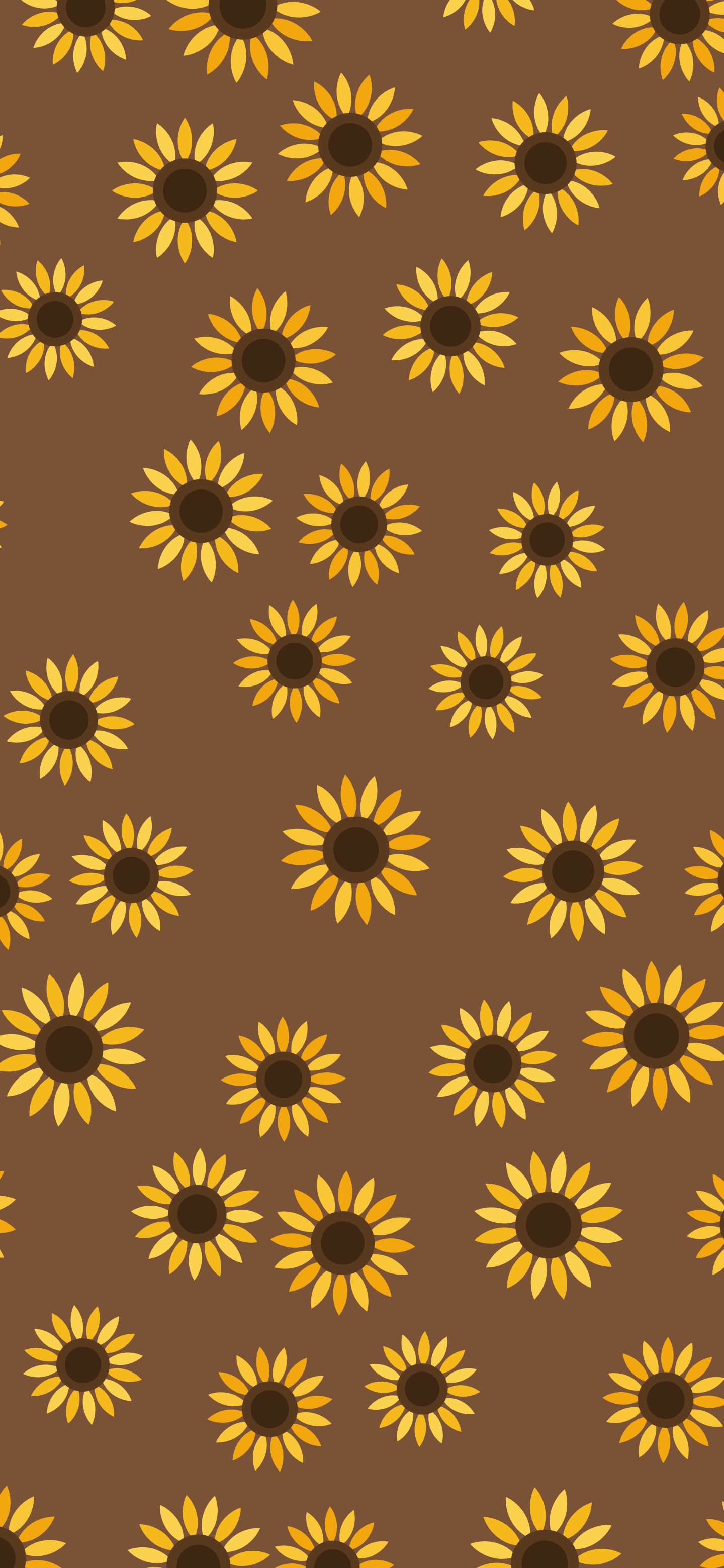 Brown Sunflower Pattern wallpaper for iPhone and Android