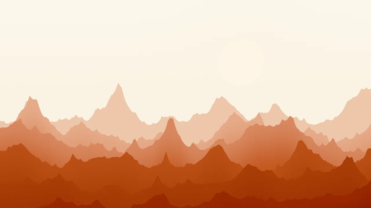 Burnt Orange and Cream Minimalist Mountain Landscape desktop wallpaper in 4K