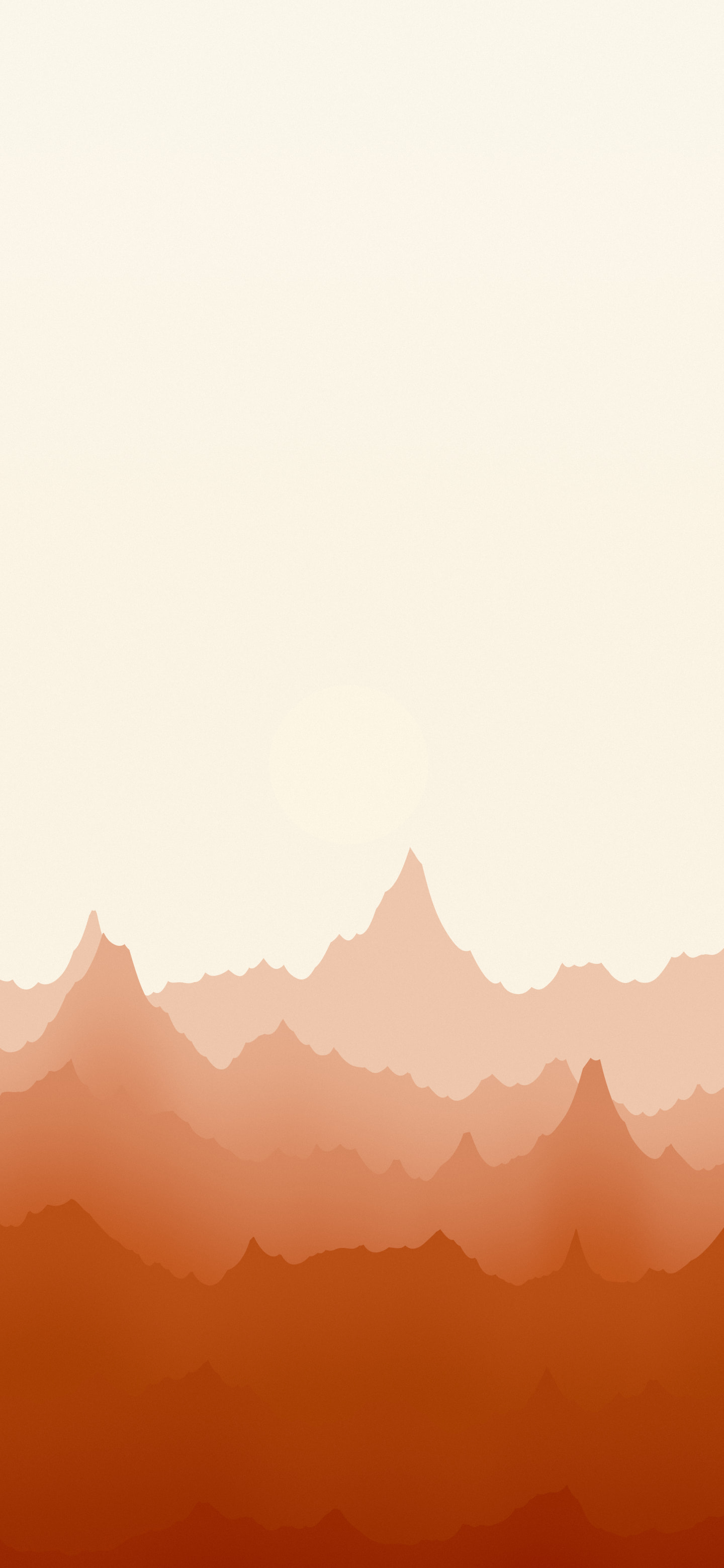 Burnt Orange and Cream Minimalist Mountain Landscape wallpaper for iPhone and Android