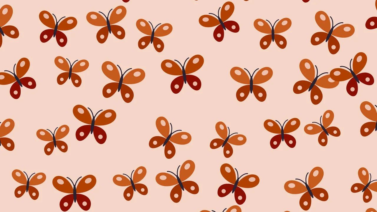 Burnt Orange Butterfly Pattern desktop wallpaper in 4K