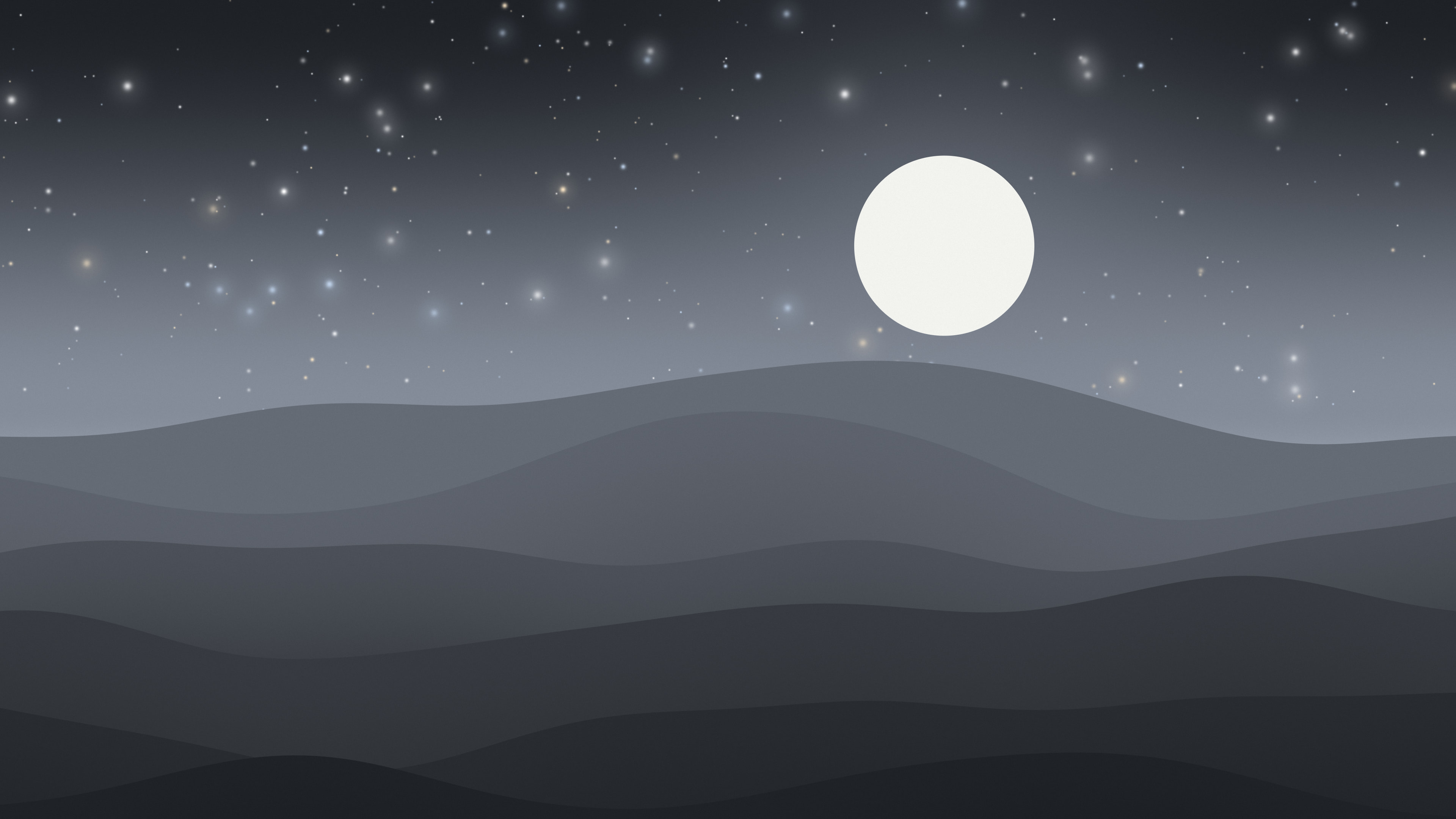Charcoal and Ivory Minimalist Desert Dunes desktop wallpaper in 4K