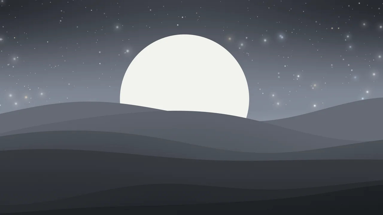 Charcoal and Ivory Minimalist Sunset Hills desktop wallpaper in 4K