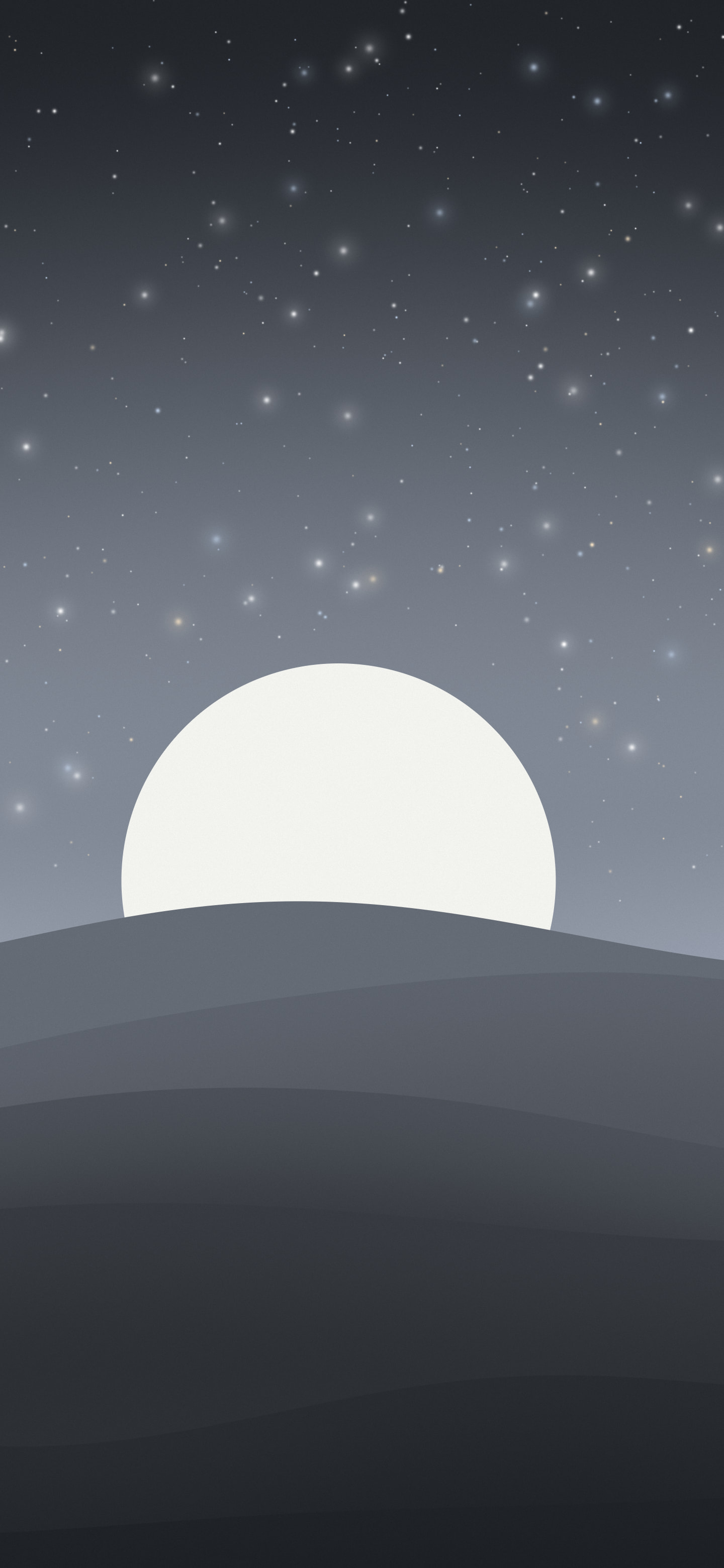 Charcoal and Ivory Minimalist Sunset Hills wallpaper for iPhone and Android