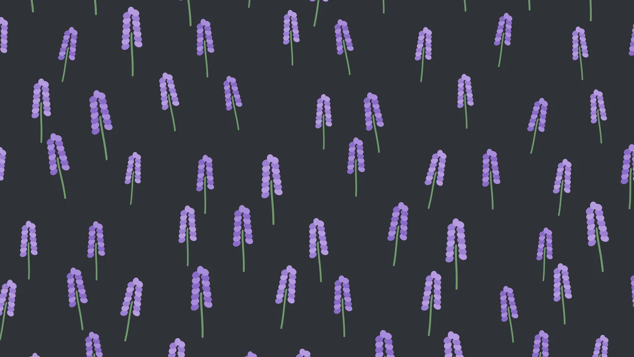Charcoal Lavender Sprig Pattern desktop wallpaper in 4K