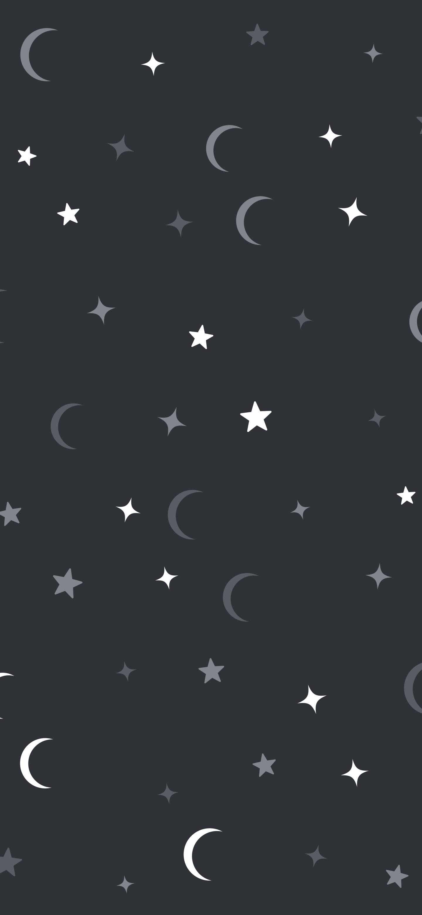 Charcoal Moon and Stars Pattern wallpaper for iPhone and Android