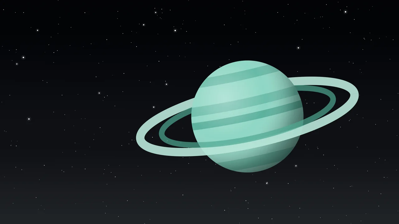 Charcoal Ringed Planet desktop wallpaper in 4K