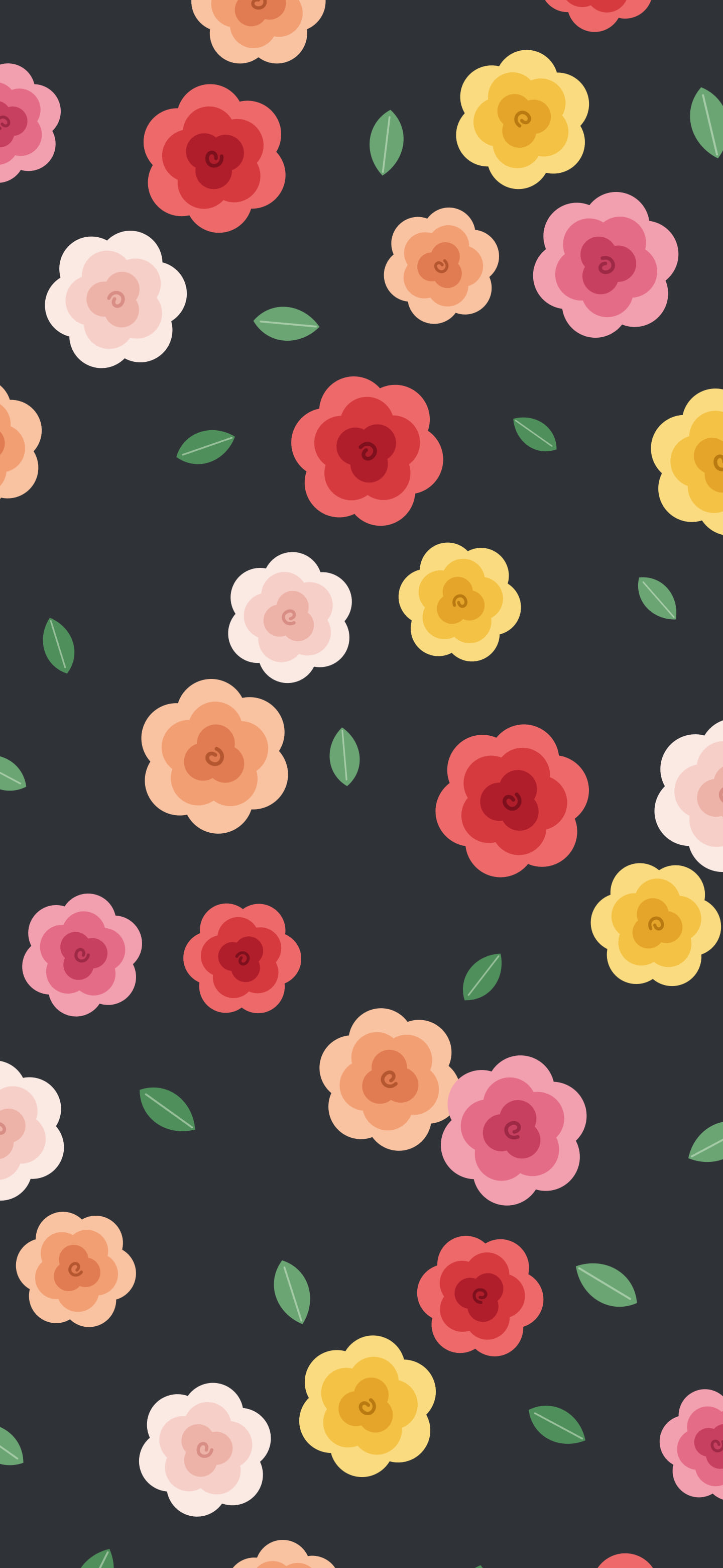 Charcoal Rose Pattern wallpaper for iPhone and Android