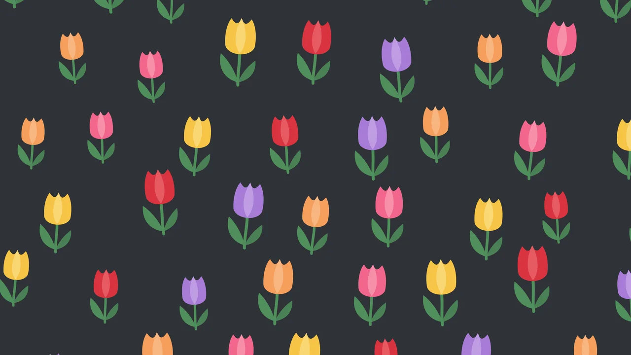Charcoal Tulip Pattern desktop wallpaper in 4K