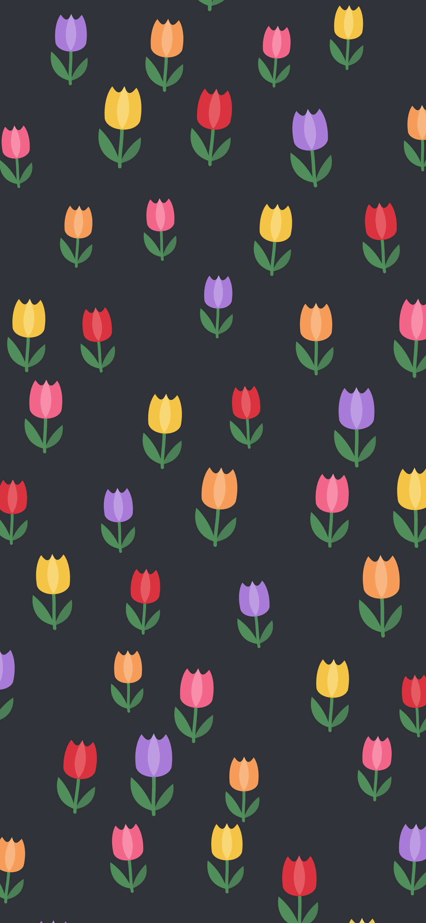 Charcoal Tulip Pattern wallpaper for iPhone and Android