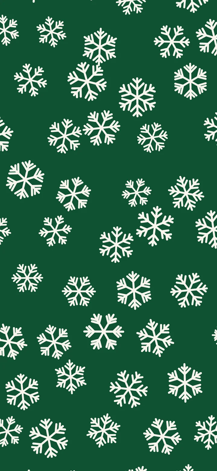 Christmas Green Snowflake Pattern wallpaper for iPhone and Android